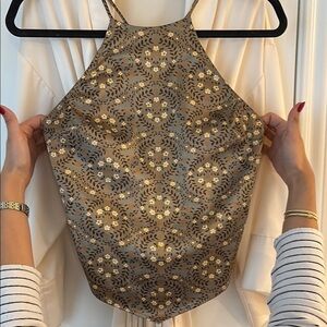 Free People Floral Patterned Halter Top